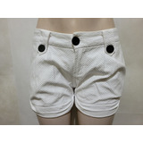 Shorts Branco List Tam M Brocado Usado Bom Estado