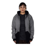 Campera Frisa Canguro Capucha Hoodie Combinada Hombre Mujer 