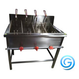 Freidora Industrial Grande De 1 Tina Acero Inox 4 Canastas