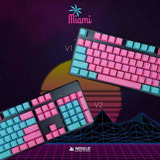 Keycaps Pbt Double Miami Full Size | Pronta Entrega