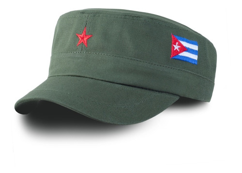 Gorra Estrella Bordada Bandera Cuba Fidel Che Visera Corta 
