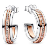 Aros Pendientes Logo Pandora Rose