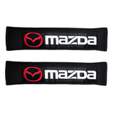 Par Almohadillas Para Cinturón Auto Mazda Negro Rojo