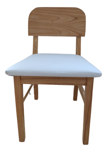 Silla Madera Paraíso Modelo Nórdico C/ Tapizado Blanco 