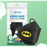 10 Pz Cubrebocas Mascarilla 4d Kn95 Niños Gb2626 Batman Elou