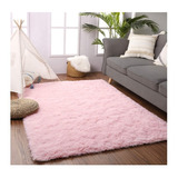 Tapete Sala Quarto Costo Oro Peludo Felpudo 200 X 140 Shaggy Cor Rosa-claro Desenho Do Tecido Cor