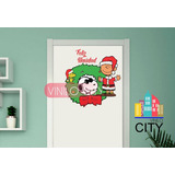 Vinil Decorativo Navideño Snoopy Para Puerta O Ventana Nav1