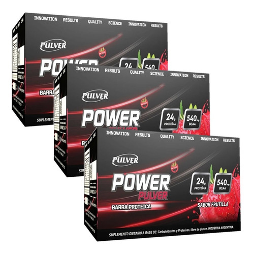 3 Barras Proteína Pulver Snack Power 60 Gr C/u 12 Unidades