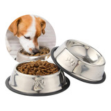 Vasilha Para Cachorro Gato Pequeno Inox Kit Com 2 Ração Pet