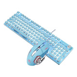 Kit Teclado Y Mouse Mecanico Led Usb Gamer Basaltech Azul