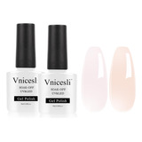 Vnicesli Kit De Esmalte De Uñas De Gel Rosa Nude Transpare.