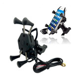 Suporte Celular Motocicleta Com Carregador Universal Usb