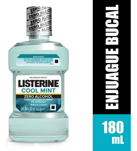 Enjuague Bucal Listerine Cool Mint Zero Alcohol 180 Ml