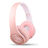 Auricular Vincha Inalambrico Bluetooth5.0 Gran Sonido Y Led Color Rosa - Pastel