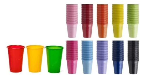 25 Vasos Plásticos Unicolor  De 200 Cc Color A Eleccion