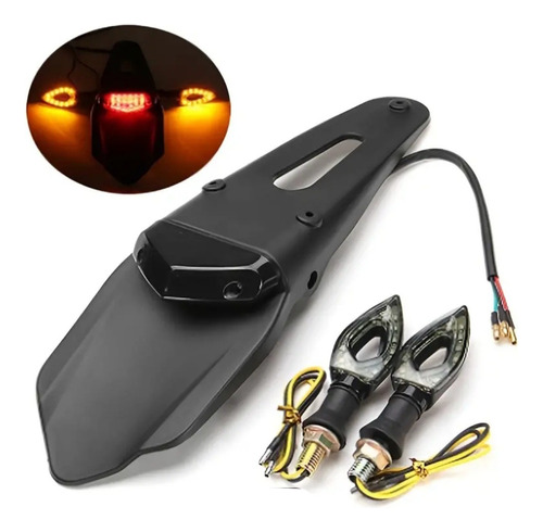 Salpicadera Para Moto Con Luces Led Universal Ic.