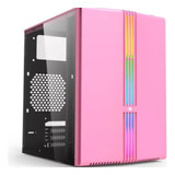 Gabinete Gamer Louts Mid-tower Eg816 C/ Fita Led Rosa Evolut