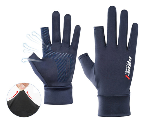 Guantes Medio Dedo Pesca Ciclismo  Antideslizantes Unisex 