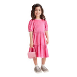 Vestido Pink De Cotelê J5663
