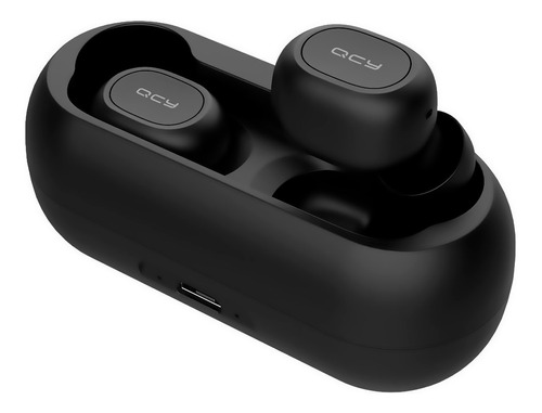 Audífonos In-ear Inalámbricos Qcy T1c Negro Con Luz Led