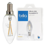 Lâmpada Vela Bico Filamento Led 2w 127v E14 Quente Brilia Cor Da Luz Branco-quente