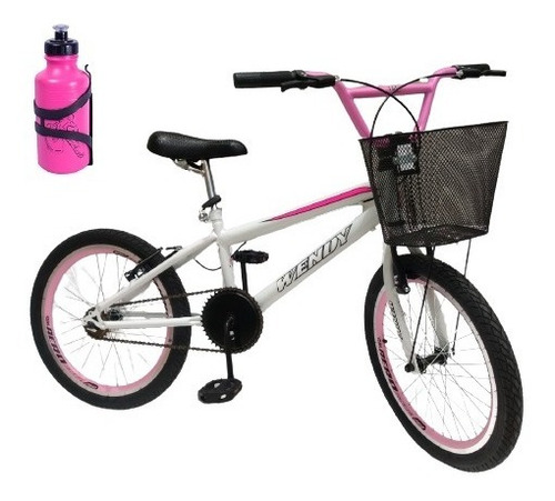 Bicicleta Aro 20 Menina Wendy Bike Cestinha Garrafa Brinde