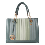 Bolsa De Mano Nicole Lee Con Cortes De Colores Ss22 Color Teal