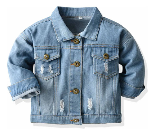 Abrigo E Kids, Chaqueta Vaquera De Manga Larga Para Niños Y
