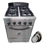 Cocina Industrial Depaolo 4 Hornallas 57 Cm Horno Pizzero