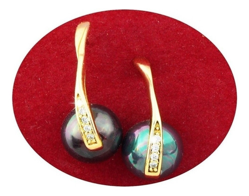 Aretes Pendientes Broqueles Oro 18k Elegante Fino Dama Mama