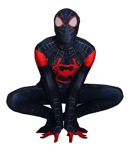 Traje Para Spiderman Miles Morales Cosplay Medias Adultos