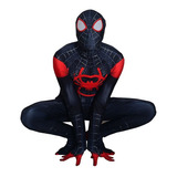 Traje Para Spiderman Miles Morales Cosplay Medias Adultos