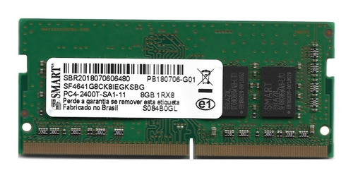 Memória Notebook Ddr4 8gb 2400mhz 1.2v Pc4-2400t 1rx8 Smart