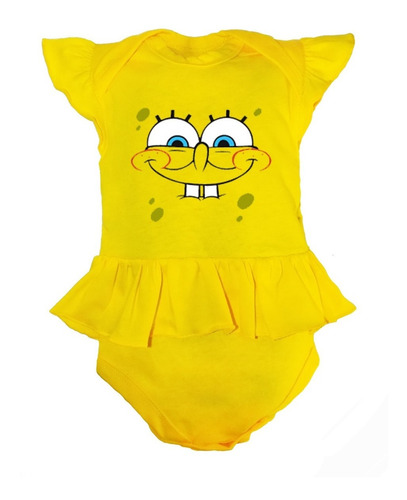 Pañalero Niña Vestido Disfraces De Bebe Bob Esponja Algodon