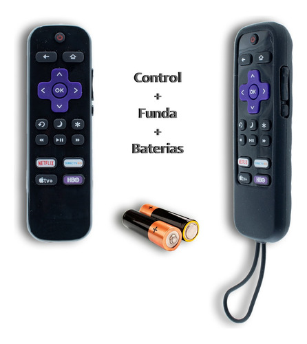 Control Remoto Tcl Para Roku Tv + Funda + Pila