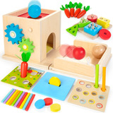 Justwood Juguetes Montessori Para Niños De 1, 2, 3 Años, Kit
