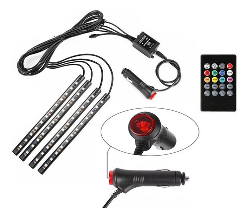 Luces Led Automóvil + Control Remoto/ Sensor Audio Ritmico