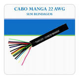 Cabo Manga 4 Vias X 22 Awg Preto 10 Metros - Sem Blindagem
