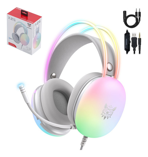 Audifonos Gamer Luz Rgb Con Microfono Onikuma X25 