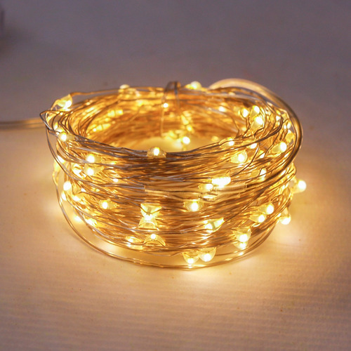 Led Decorativo Luz De Fada À Pilha Cordão 10 Metros 100 Leds