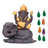 Elefante Ganesha Quemador Incienso + Cono De Incienso 0331