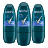 Kit 3 Desodorante Roll On Rexona Active Dry 48h Men 30ml