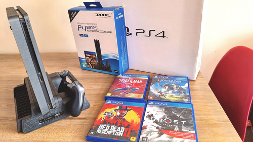 [imperdível] Ps4 - Playstation 4 Slim 500gb Sony + Controle Dualshock Original + Suporte E 4 Jogos Incríveis!