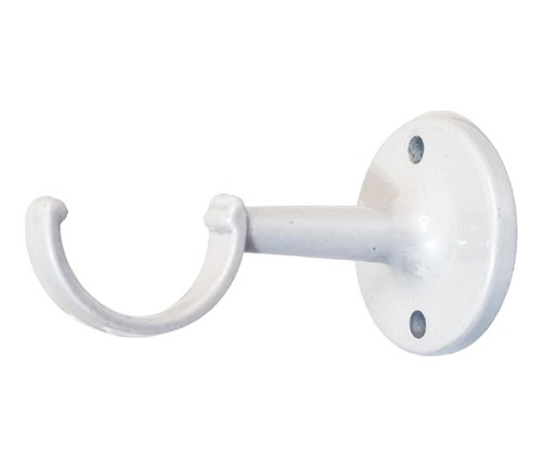 1 Soporte De Cortina Simple Innova Para Caño De 21mm Blanco