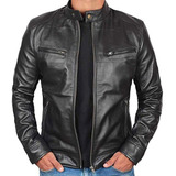 Jaqueta Couro Masculina Forrada Motoqueiro Caramelo Elegante