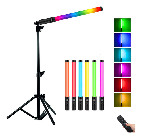 Bastão De Luz Led Rgb Bicolor Para Foto E Vídeo + Tripé 2m