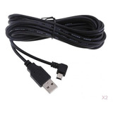 . 2pcs 3.5m Mini Usb Charger Cable 5v 2a 90 Left Dvr