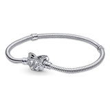 Pulsera Serpiente Broche Mariposa Plata  Ley 925 Esterlina