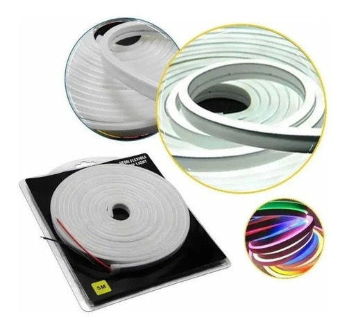 Tira  De Neon Led Flexible 5 Metros 12v 2835 Color Calido