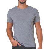 7 Camiseta Cinza Mescla Sublimação Malha Blusa Atacado